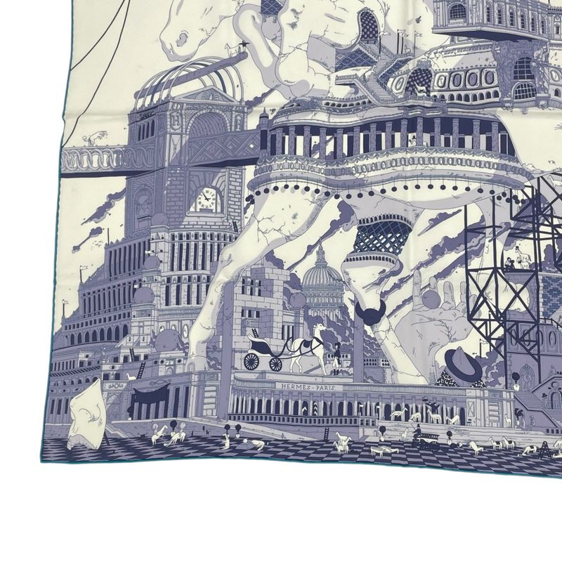 Hermes Carre 90 Scarf Silk Hippopolis UGO Gattoni Ipopolis — view 5