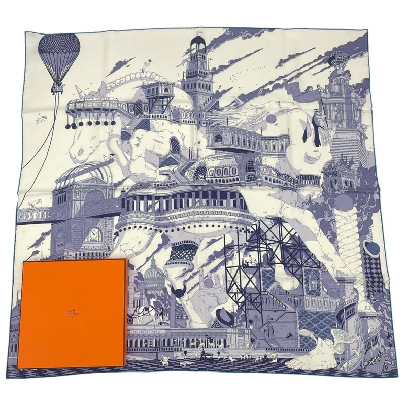 Hermes Carre 90 Scarf Silk Hippopolis UGO Gattoni Ipopolis — view 2
