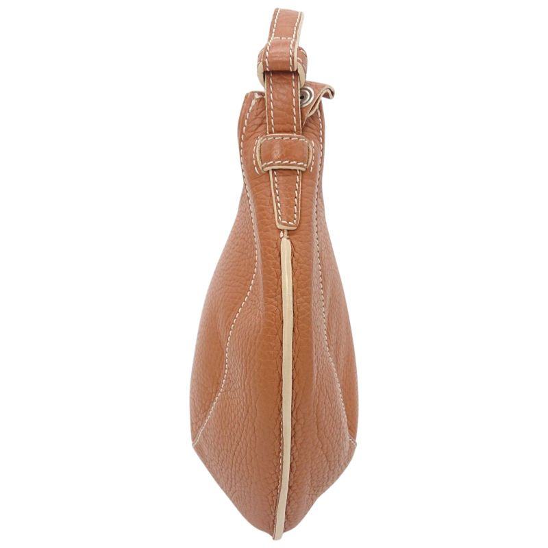Loewe 2-Way Shoulder Bag Handbag Logo Shape Push Leather Round — view 5