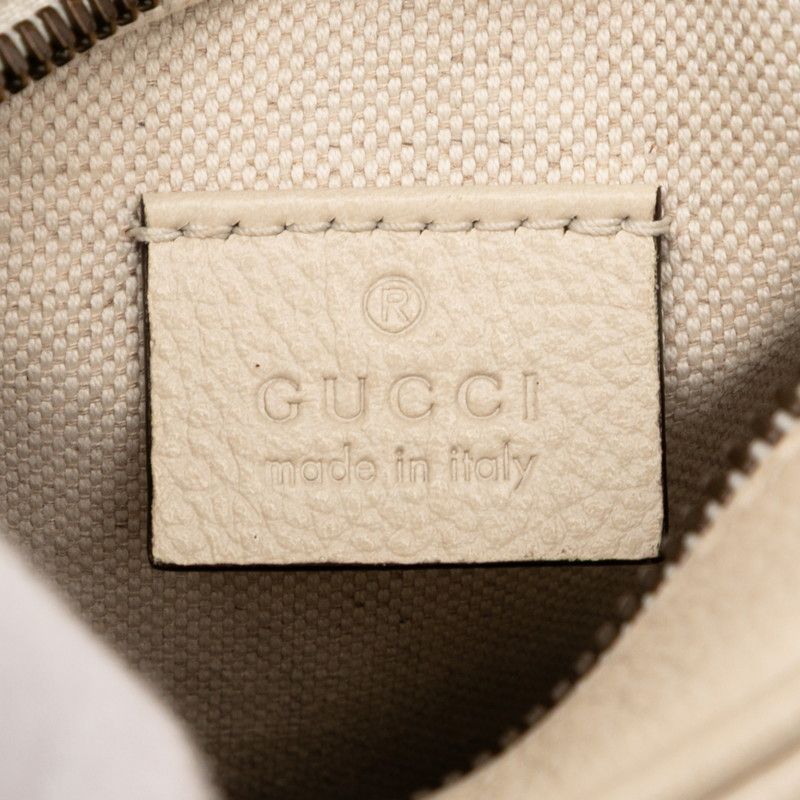 Gucci Logo Print Ivory Leather — view 5