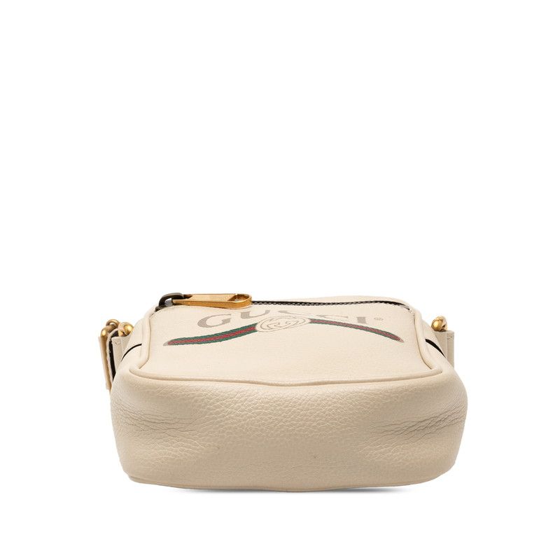 Gucci Logo Print Ivory Leather — view 3