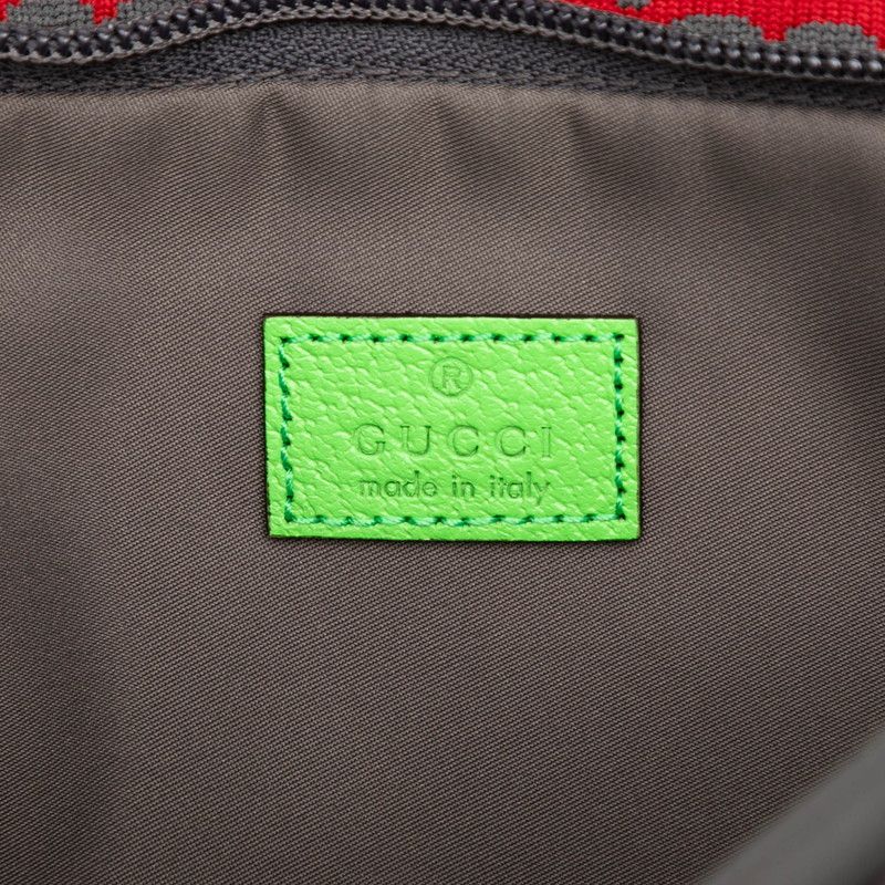 Gucci GG Nylon Body Bag Waist Grey Red Green Rubber — view 5