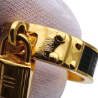 Hermes Scarf Ring Kelly Cadenas Motif GP Gold Green Accessories — view 8