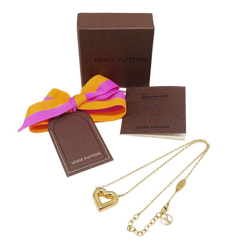 Louis Vuitton Necklace &V Heart Gold Accessory — view 5