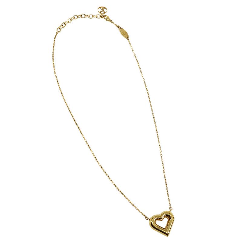 Louis Vuitton Necklace &V Heart Gold Accessory — view 4