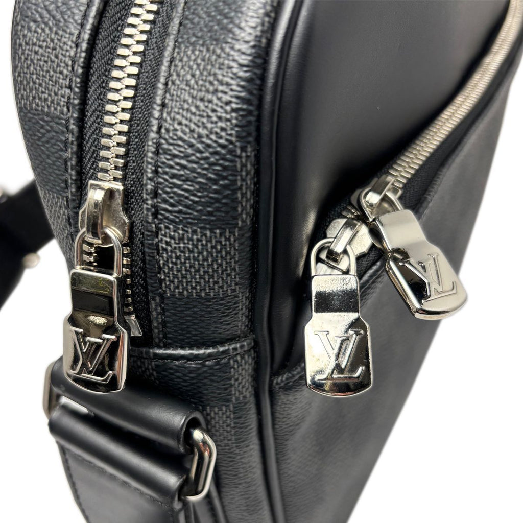 Louis Vuitton Shoulder Bag Damier Graphite Diton PM Black Gray — view 8