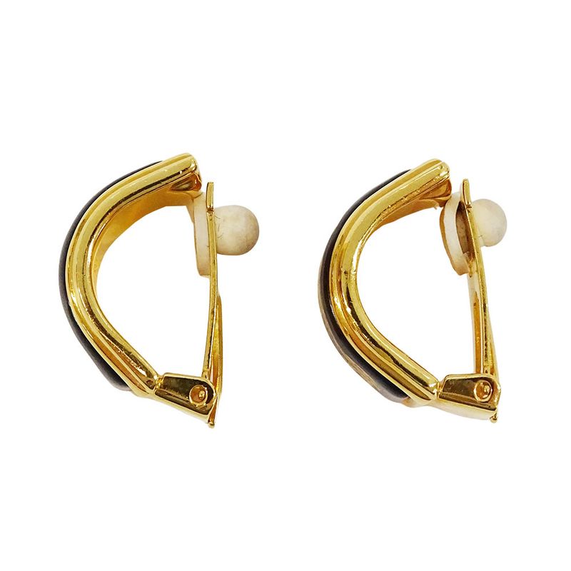 Hermes Earrings ed Emile Black Gold Accessory For Both Ears Large — view 3