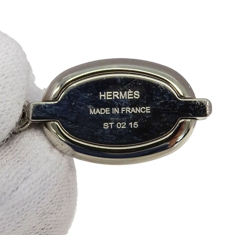 Hermes Necklace Mini Mayon PM Metal Silver Black Pendant Accessory — view 8