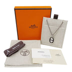Hermes Necklace Mini Mayon PM Metal Silver Black Pendant Accessory — view 5