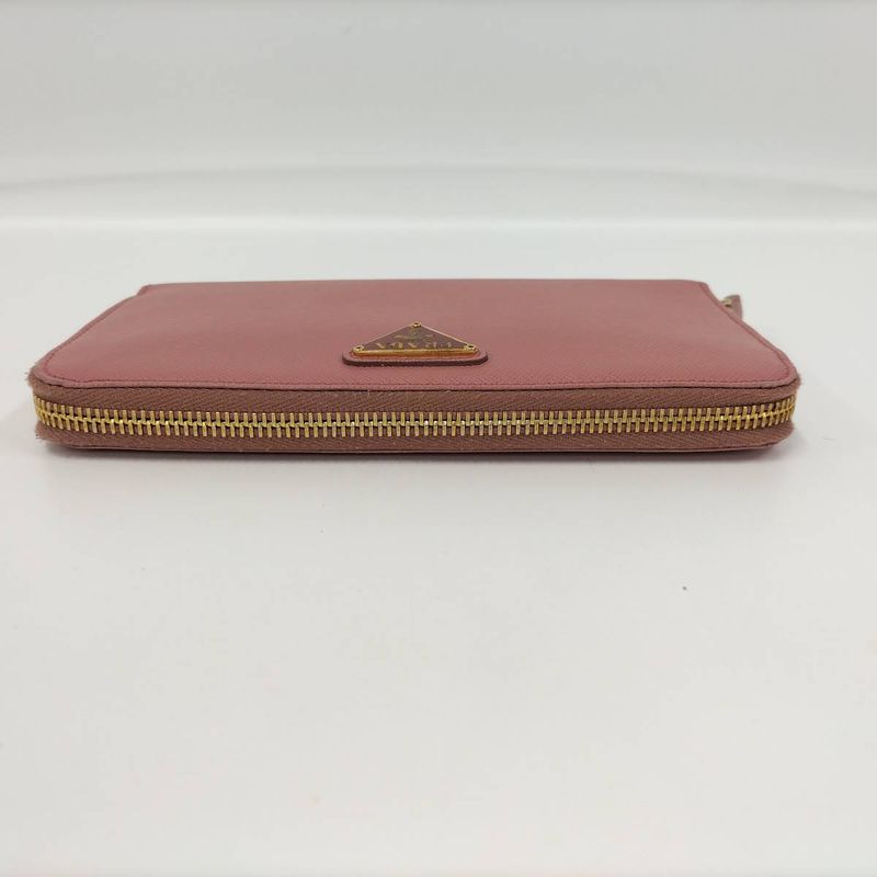 Prada Round Zipper Long Wallet Saffiano Leather Pink Kp5028 — view 5