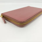 Prada Round Zipper Long Wallet Saffiano Leather Pink Kp5028 — view 6