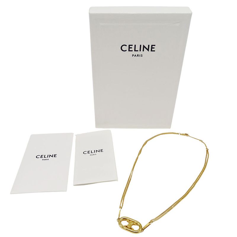 Celine Necklace Triomphe Gold 2 Strand Accessories — view 5