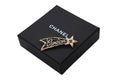Chanel Brooch Shooting Star CC Logo Cambon Resin Metal Gold Black