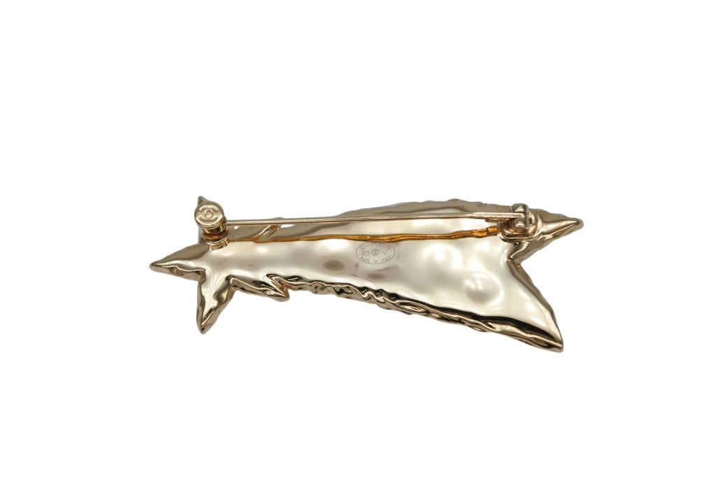 Chanel Brooch Shooting Star CC Logo Cambon Resin Metal Gold Black — view 8