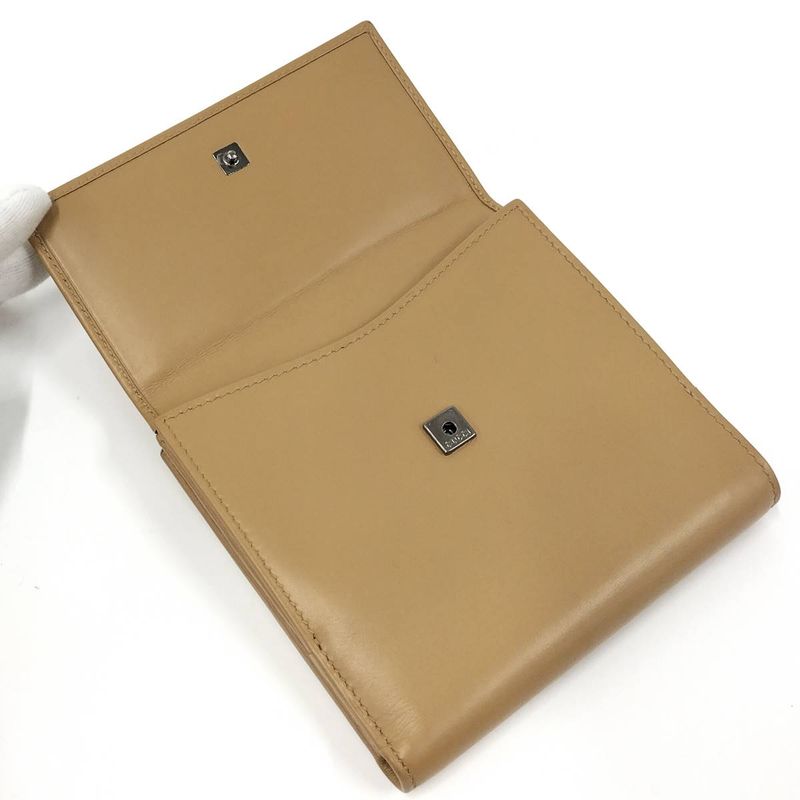 Gucci Bifold Wallet Leather Beige — view 3