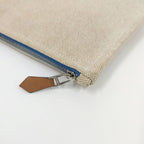 Hermes New Yachting GM Clutch Bag Canvas Beige — view 6