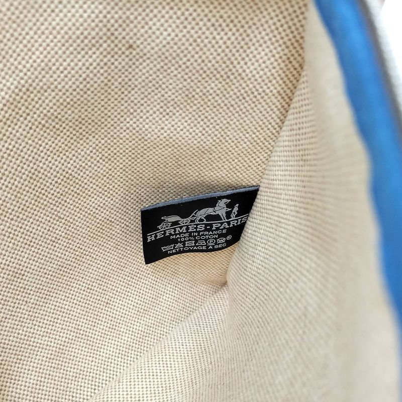 Hermes New Yachting GM Clutch Bag Canvas Beige — view 9