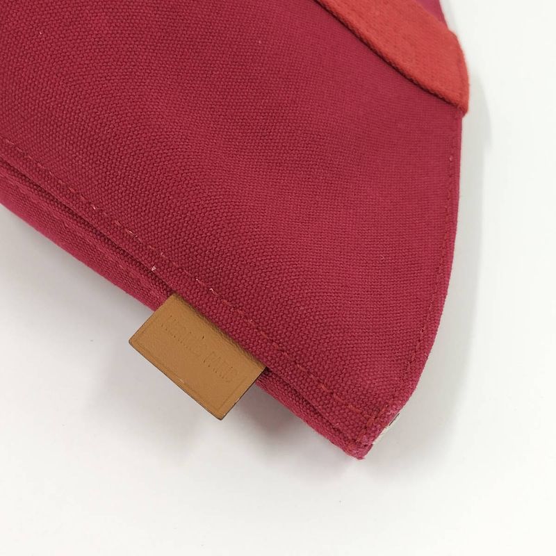 Hermes Palmyre Mini Cosmetic Pouch Canvas Red — view 6