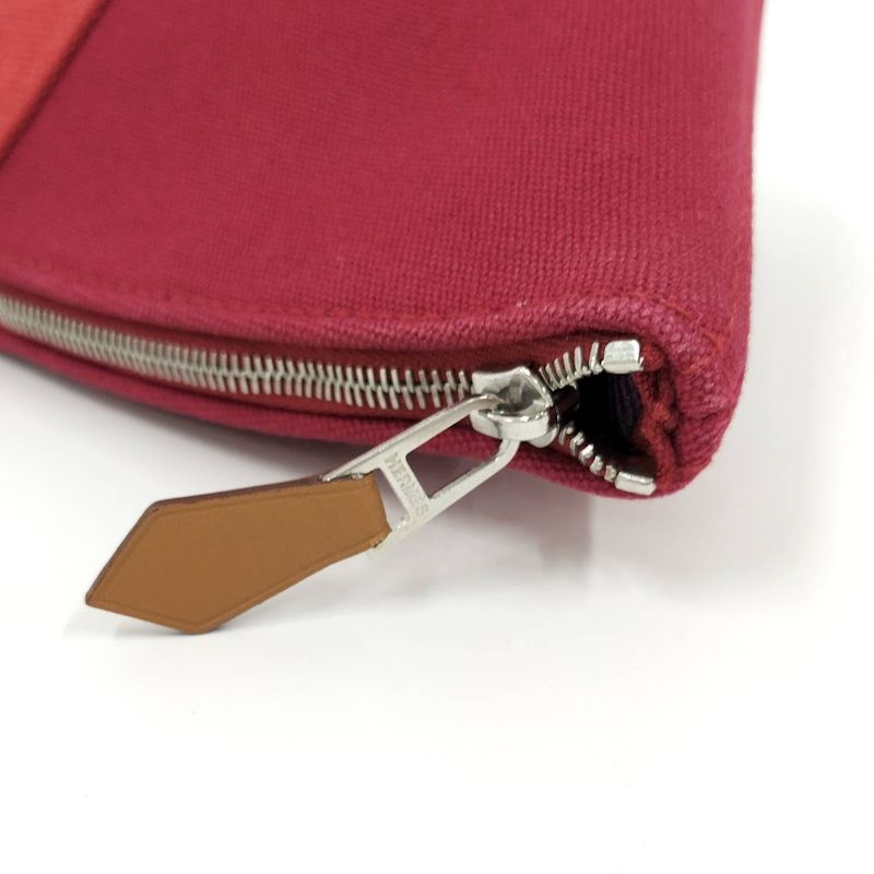 Hermes Palmyre Mini Cosmetic Pouch Canvas Red — view 7