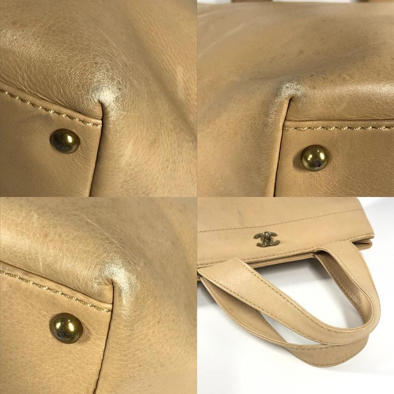 Chanel Handbag Turnlock CC Leather Beige — view 7