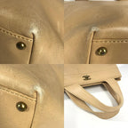 Chanel Handbag Turnlock CC Leather Beige — view 7