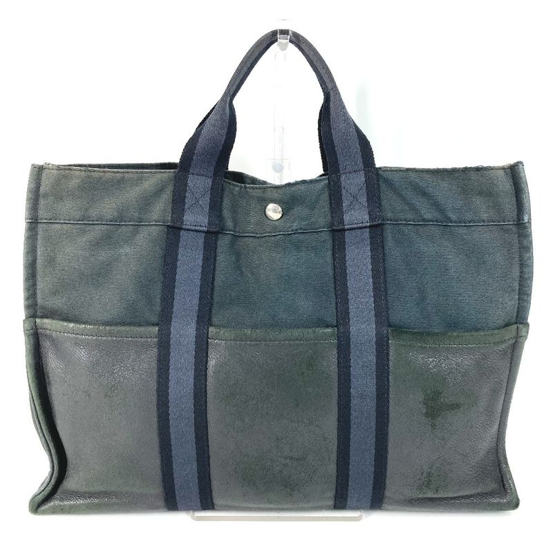 Hermes Handbag Fourre Tout MM Leather Canvas Black — view 2