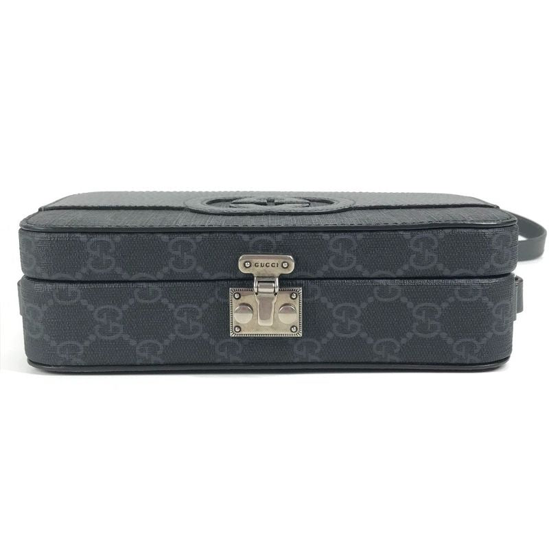 Gucci Shoulder Bag Cutout Interlocking G GG Supreme Canvas Gray — view 6