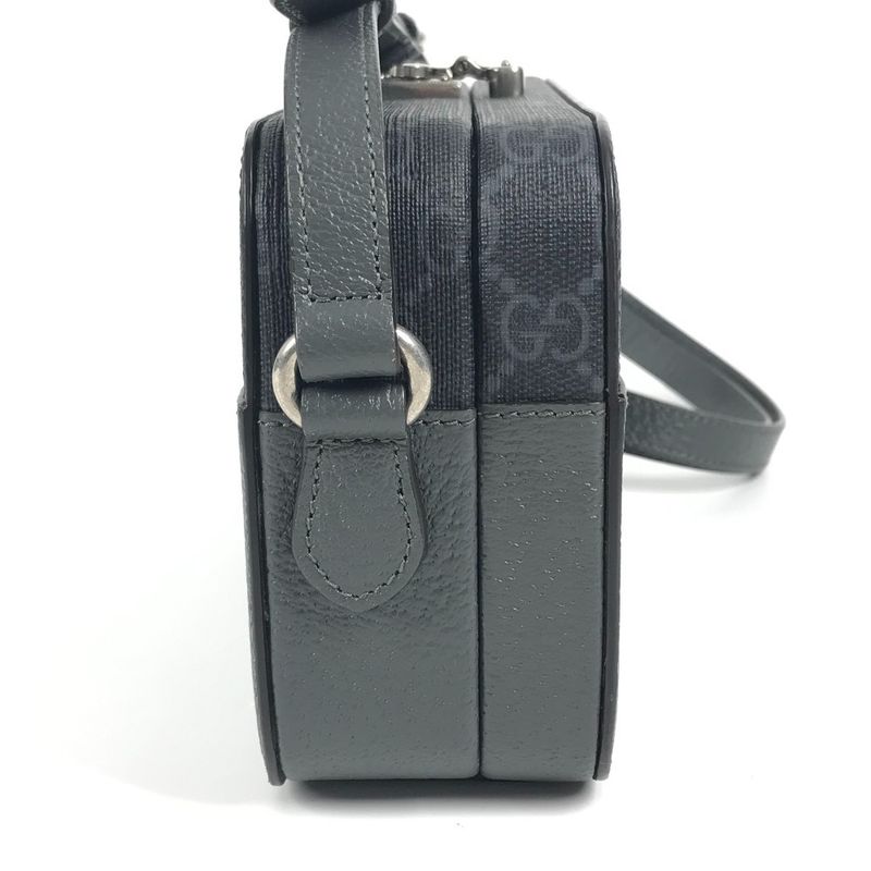 Gucci Shoulder Bag Cutout Interlocking G GG Supreme Canvas Gray — view 3