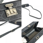 Gucci Shoulder Bag Cutout Interlocking G GG Supreme Canvas Gray — view 8
