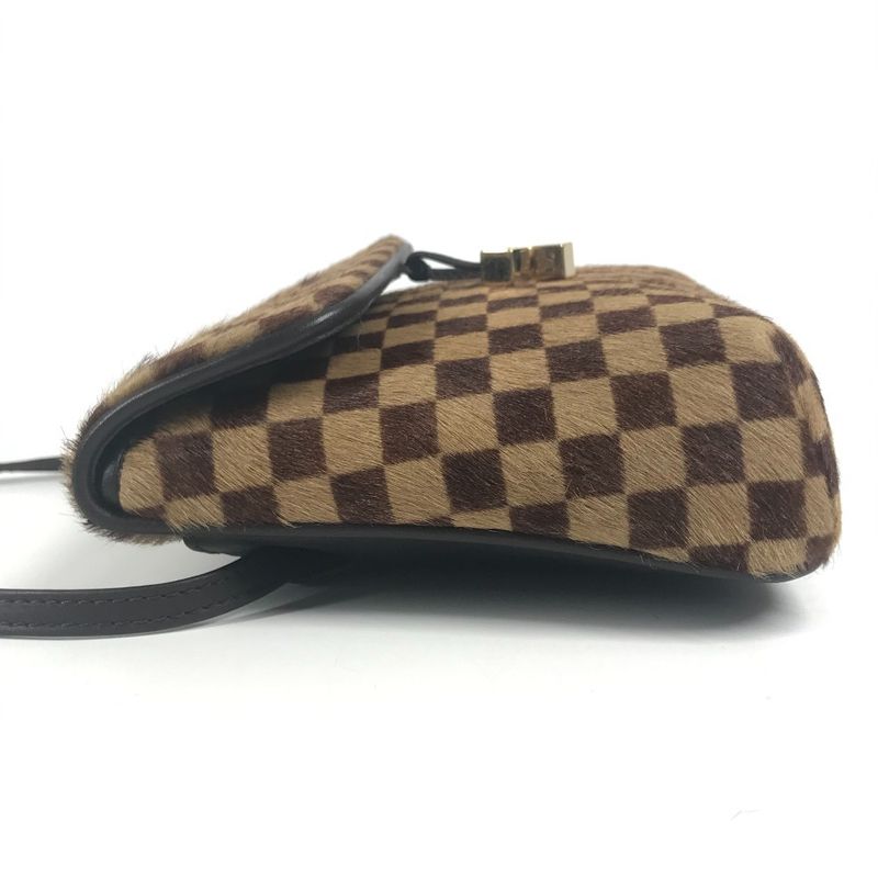 Louis Vuitton Shoulder Bag Gazelle Halaco Leather Ebene Brown — view 3