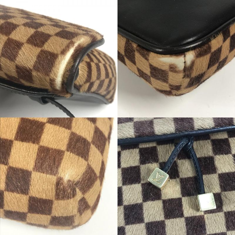 Louis Vuitton Shoulder Bag Gazelle Halaco Leather Ebene Brown — view 7