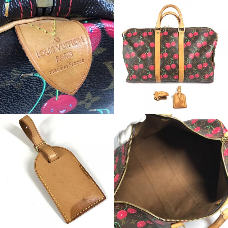 Louis Vuitton Boston Bag Keepall 45 Monogram Cherry Canvas — view 8