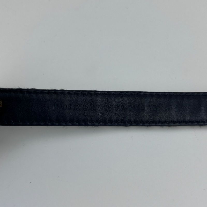 Christian Dior Trotter Belt 75 Leather Canvas Navy Vintage — view 5