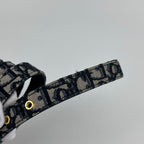 Christian Dior Trotter Belt 75 Leather Canvas Navy Vintage — view 9