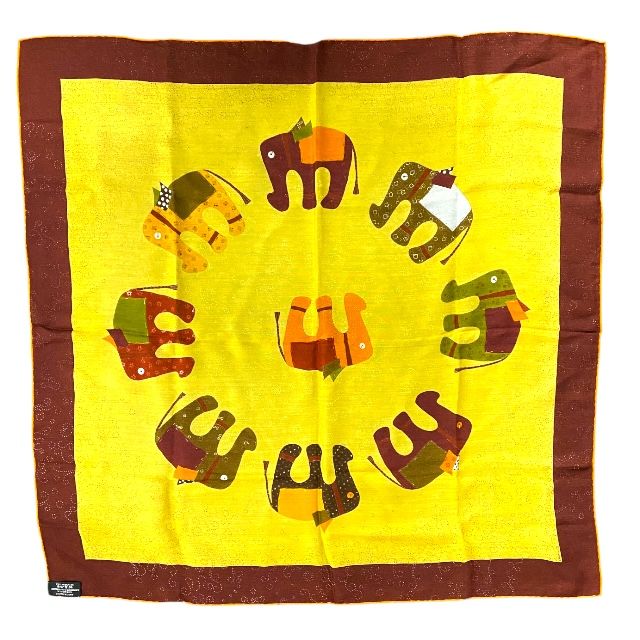 Hermes Scarf Carre 70 la Ronde Des Elephants Elephant Logo — view 7