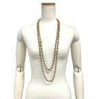 Chanel Vintage Long Necklace Metal Faux Pearl Rhinestone 184 cm — view 7