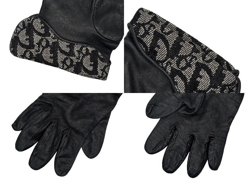 Dior Trotter Line Gloves Canvas Jeepskin D Charm Navy Black — view 7
