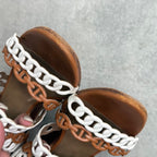 Hermes Romanza Leather Chaine Dancre Sandals Brown Strap 36 1 2 — view 4