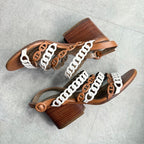 Hermes Romanza Leather Chaine Dancre Sandals Brown Strap 36 1 2 — view 6