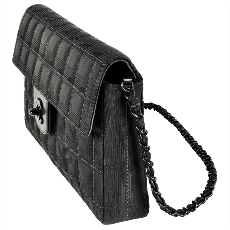 Chanel New Travel Line Chain Shoulder Bag Nylon Black Hardware 7 Digits — view 2