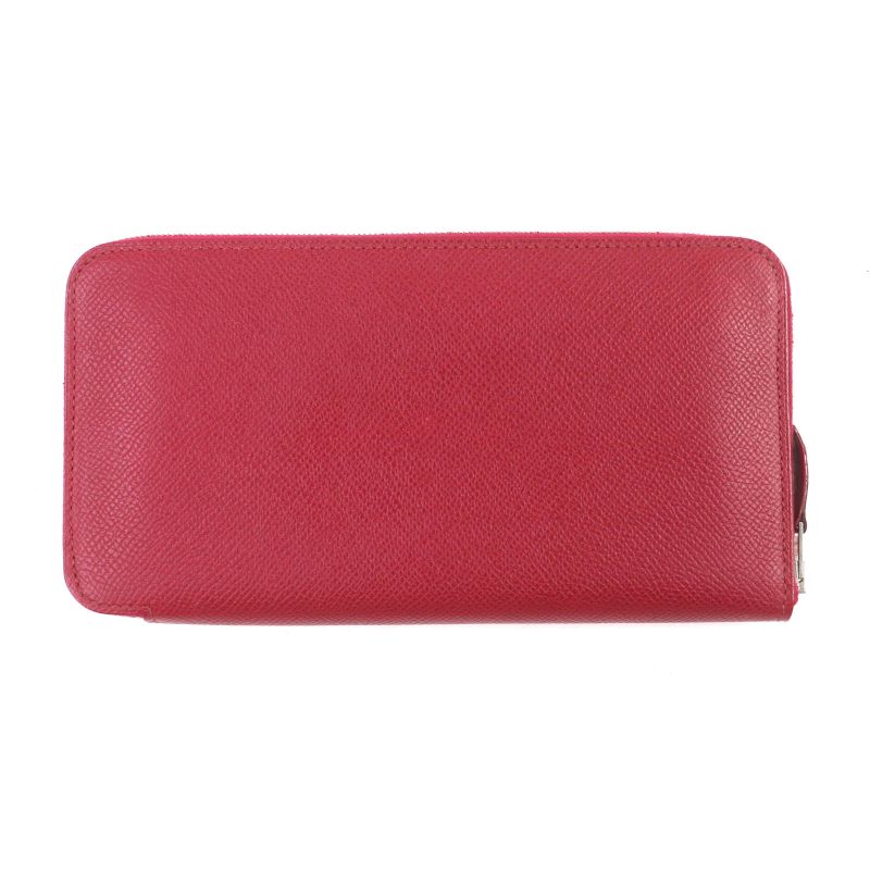 Hermes Azap Long Classic Ruby Vaux Epson Round Zip Wallet Engraved — view 3