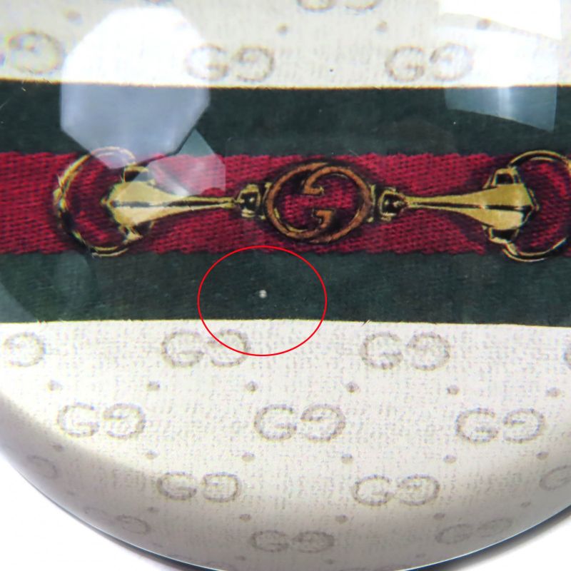 Gucci Glass Horsebit Sherry Line Interlocking G Paperweight Clear — view 8