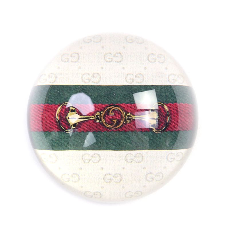 Gucci Glass Horsebit Sherry Line Interlocking G Paperweight Clear — view 5