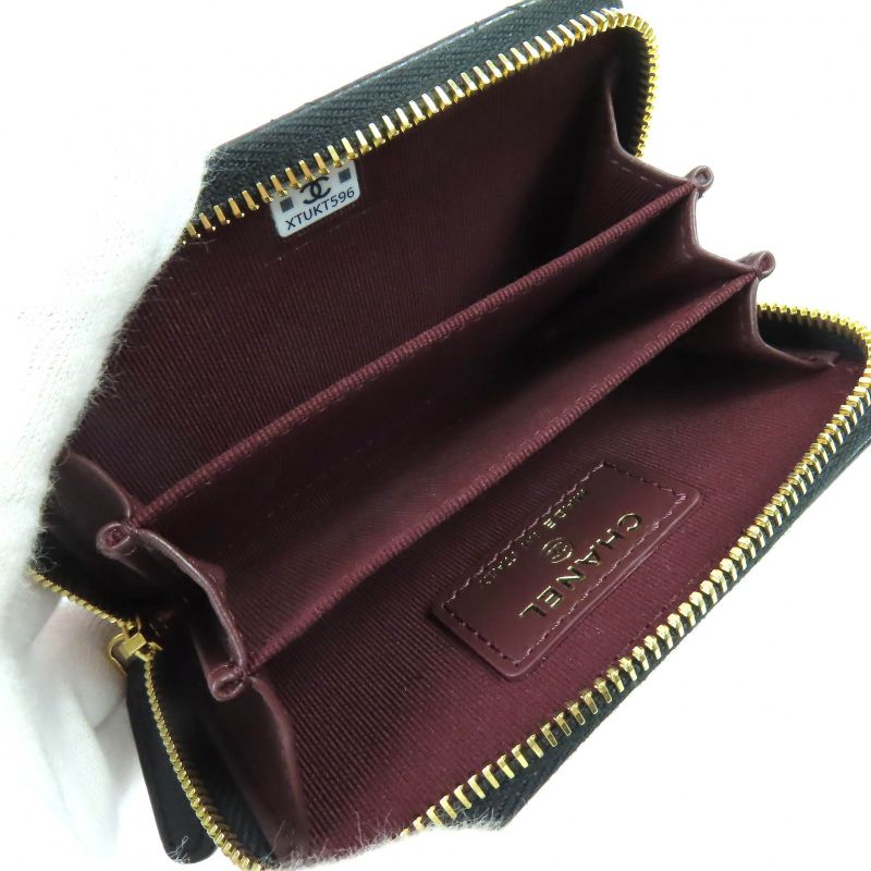 Chanel Classic Coin Purse Caviar Leather Coco Mark Zip Case — view 6