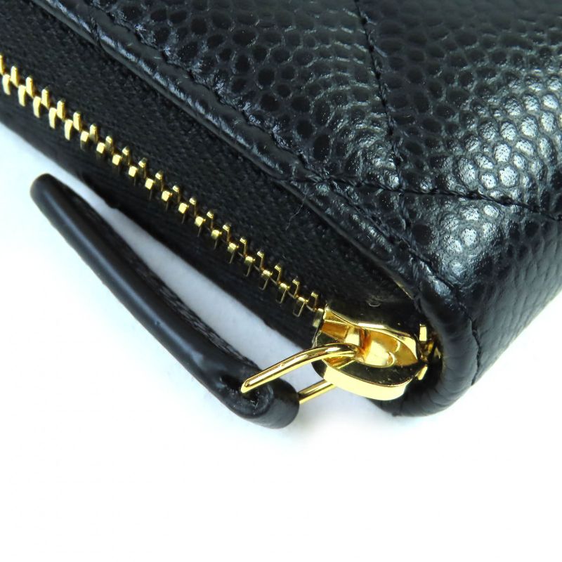 Chanel Classic Coin Purse Caviar Leather Coco Mark Zip Case — view 5