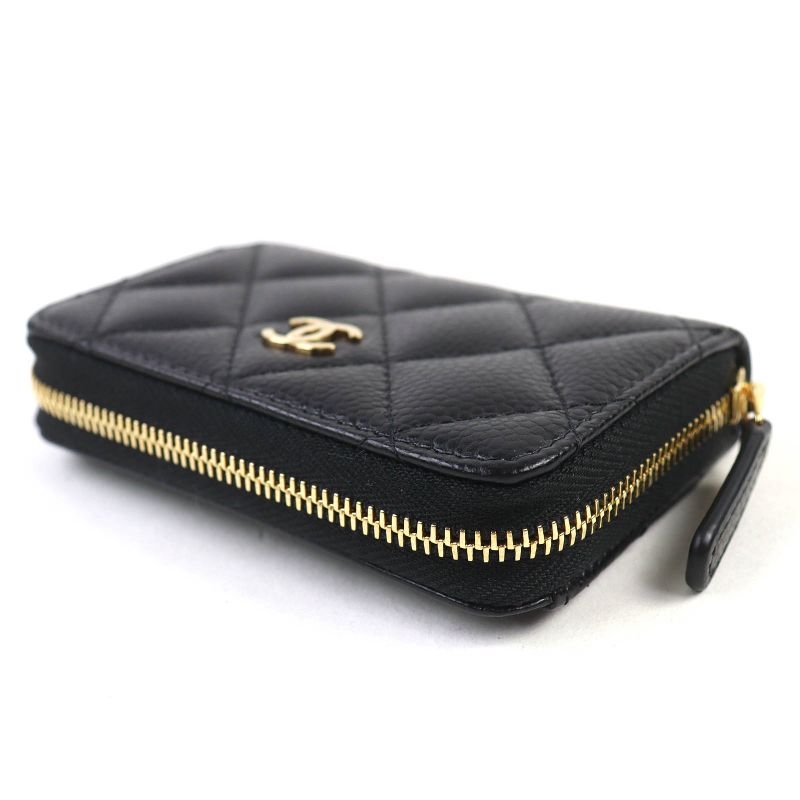 Chanel Classic Coin Purse Caviar Leather Coco Mark Zip Case — view 4