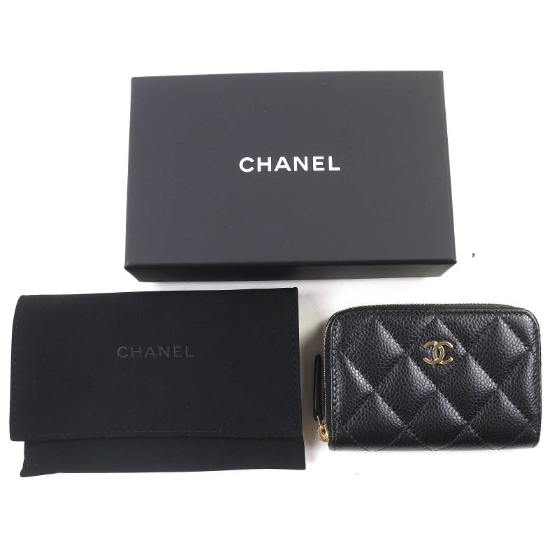 Chanel Classic Coin Purse Caviar Leather Coco Mark Zip Case — view 2
