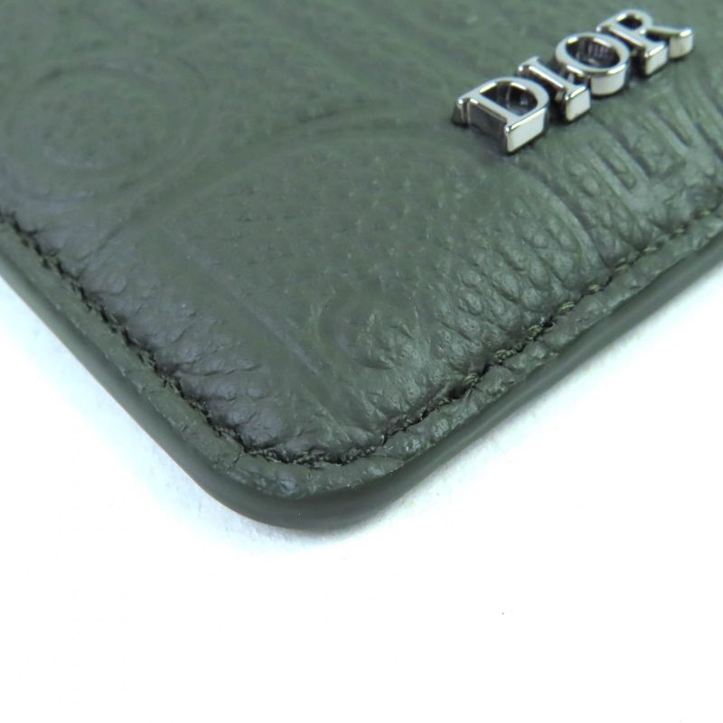 Christian Dior Saddle Logo Magnet Gravity Leather Card Holder Case — view 6