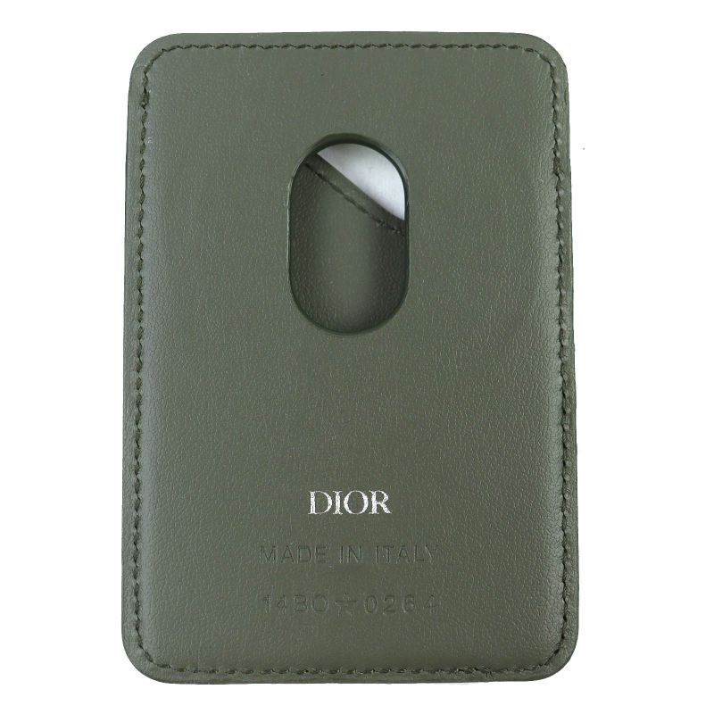 Christian Dior Saddle Logo Magnet Gravity Leather Card Holder Case — view 4