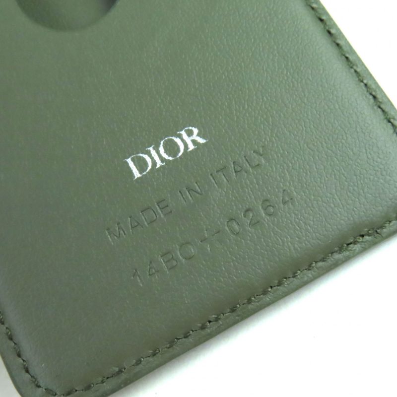 Christian Dior Saddle Logo Magnet Gravity Leather Card Holder Case — view 8